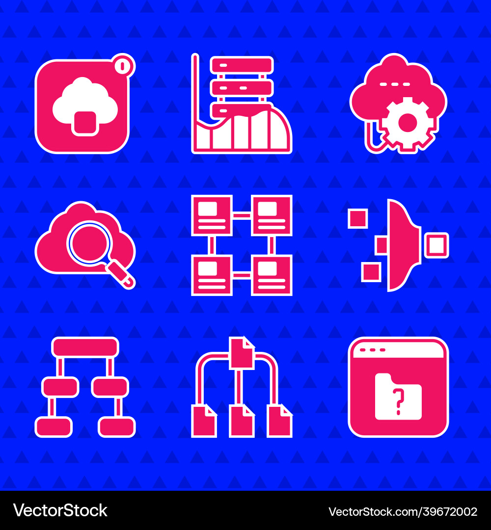 Set hierarchy organogram chart folder tree file Set hierarchy organogram chart folder tree file Vector Image