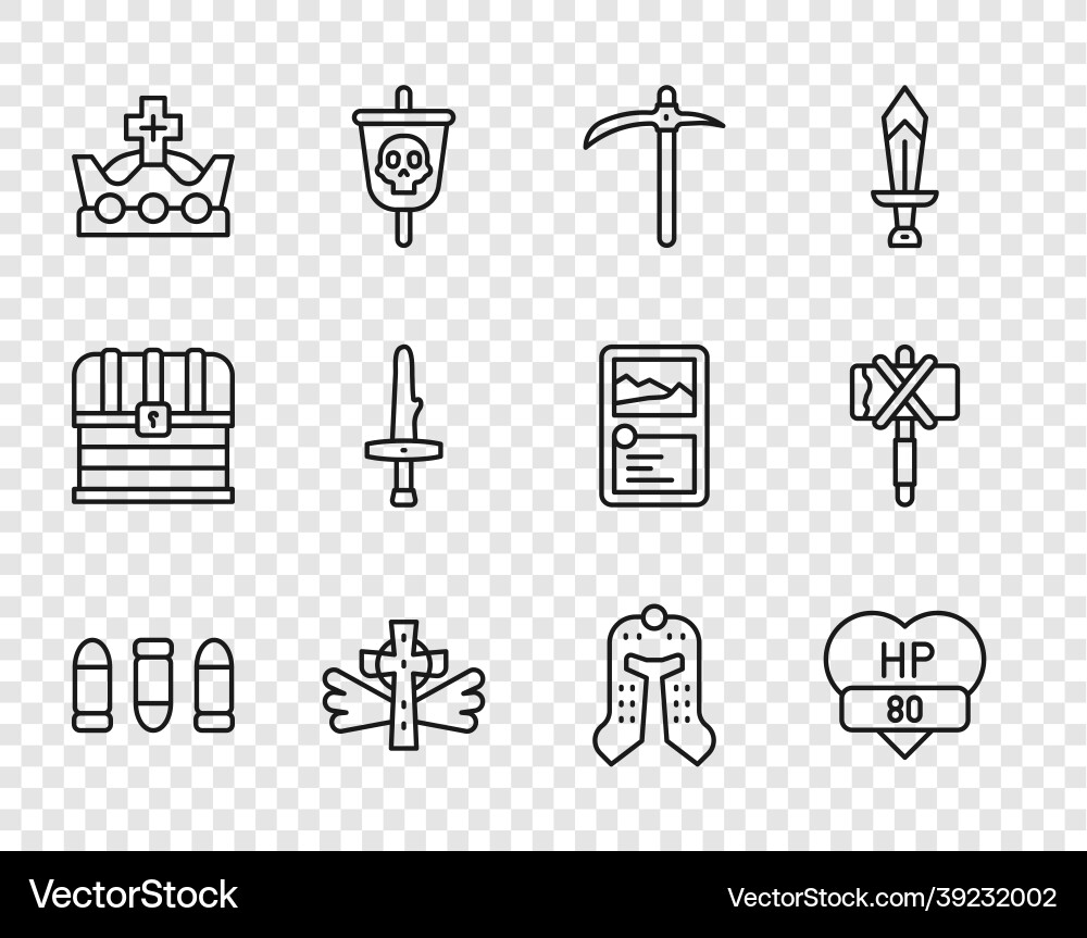 Set line bullet video game bar pickaxe Set line bullet video game bar pickaxe vector image