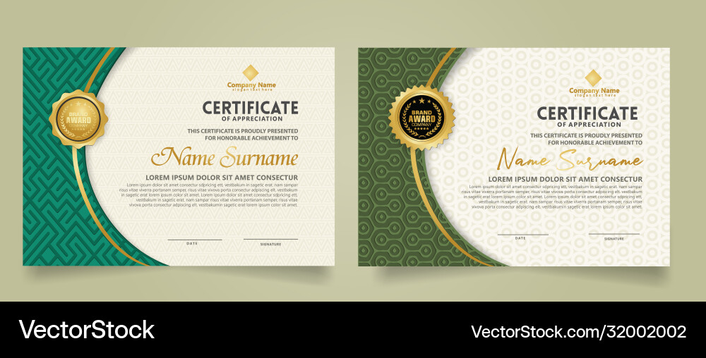 Set modern certificate template with dynamic Set modern certificate template with dynamic vector image