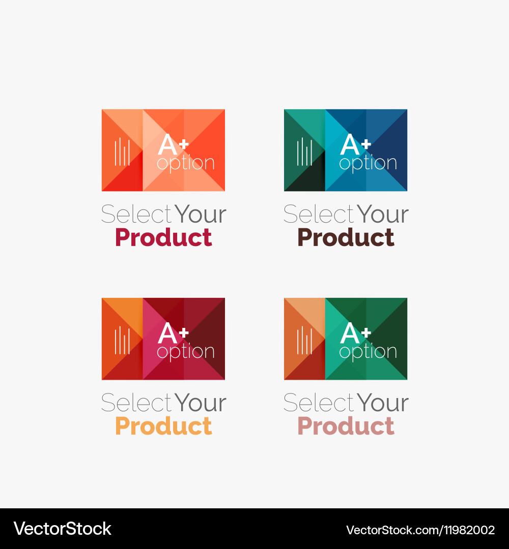 Set of abstract square interface menu navigation Vector Image