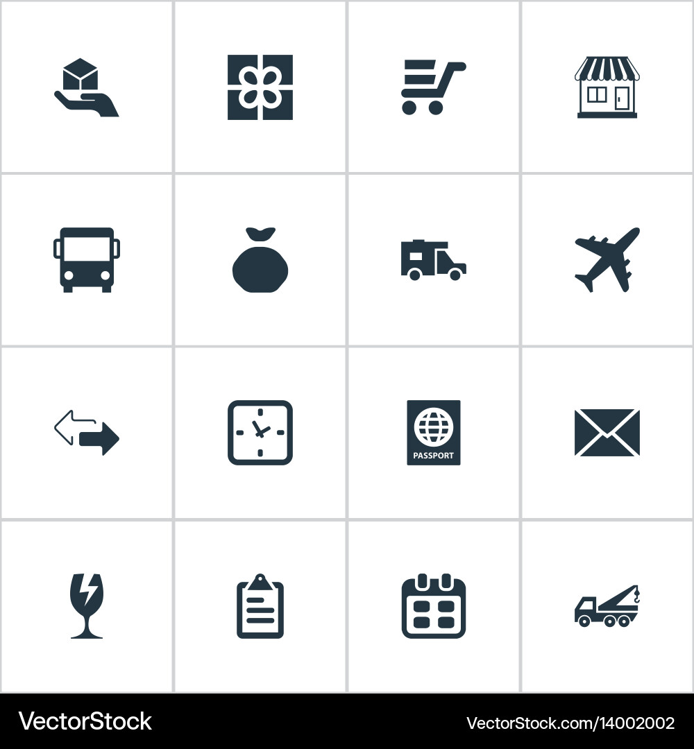 Set of simple handing icons vector image