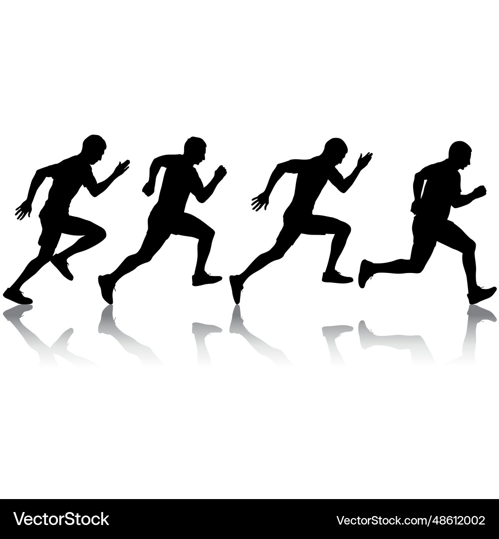 Set von Silhouetten Läufer auf Sprint Männer Set von Silhouetten Läufer auf Sprint Männer vektorbild
