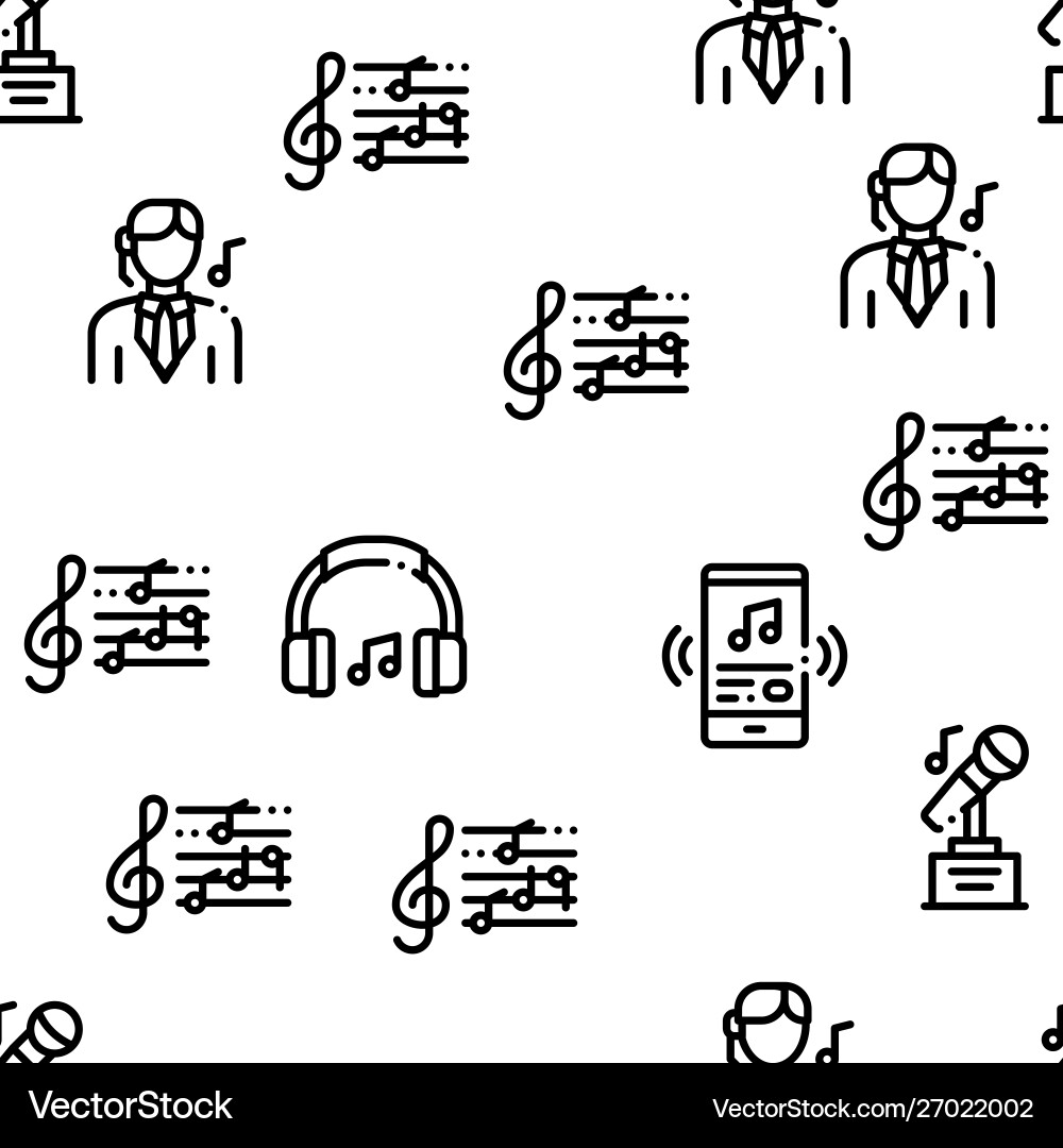 Singing song seamless pattern Singing song seamless pattern Vector Image