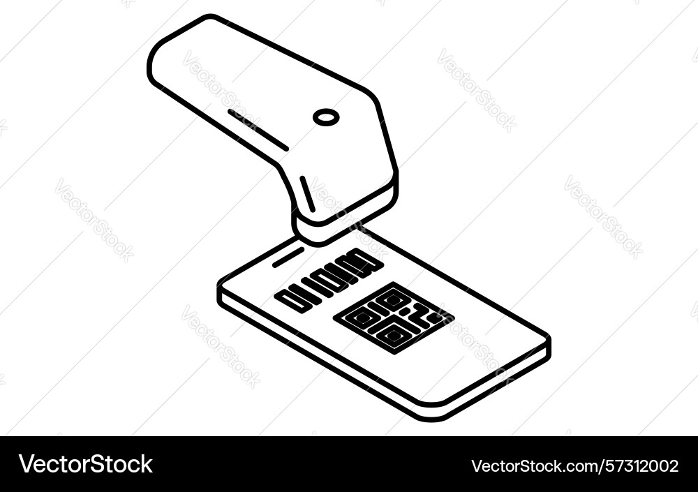 Smartphone with qr code payment and barcode Vector Image