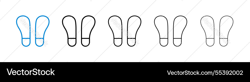 Soles icons in five different stroke sizes Soles icons in five different stroke sizes vector image