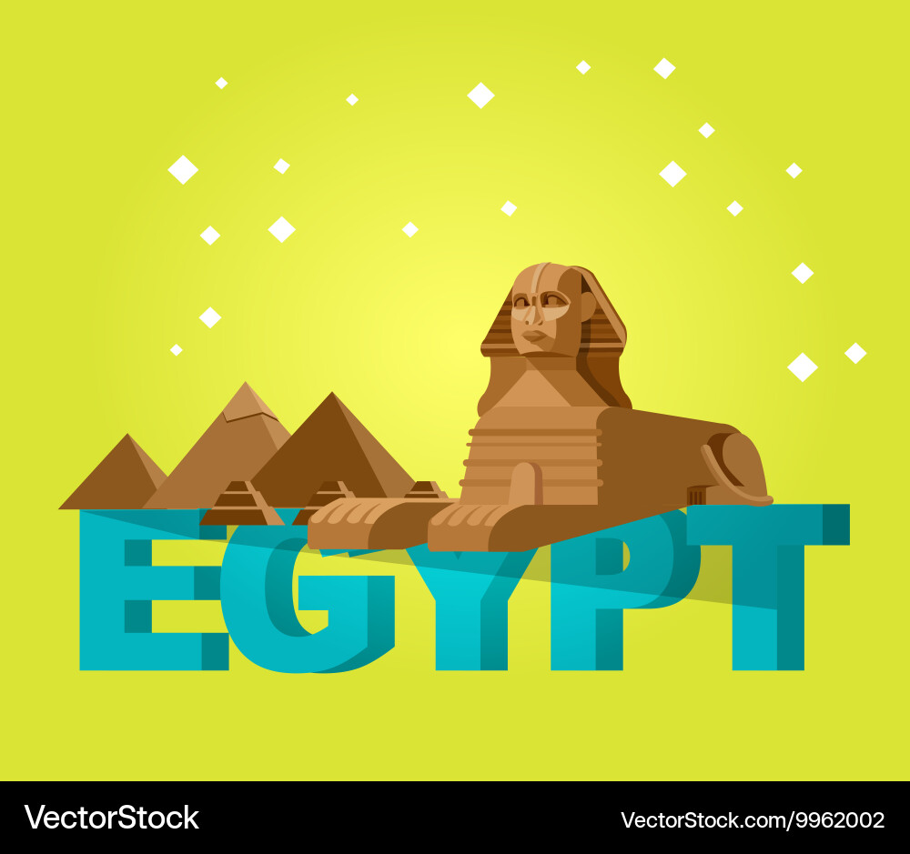 Sphinx and pyramids background travel Vector Image