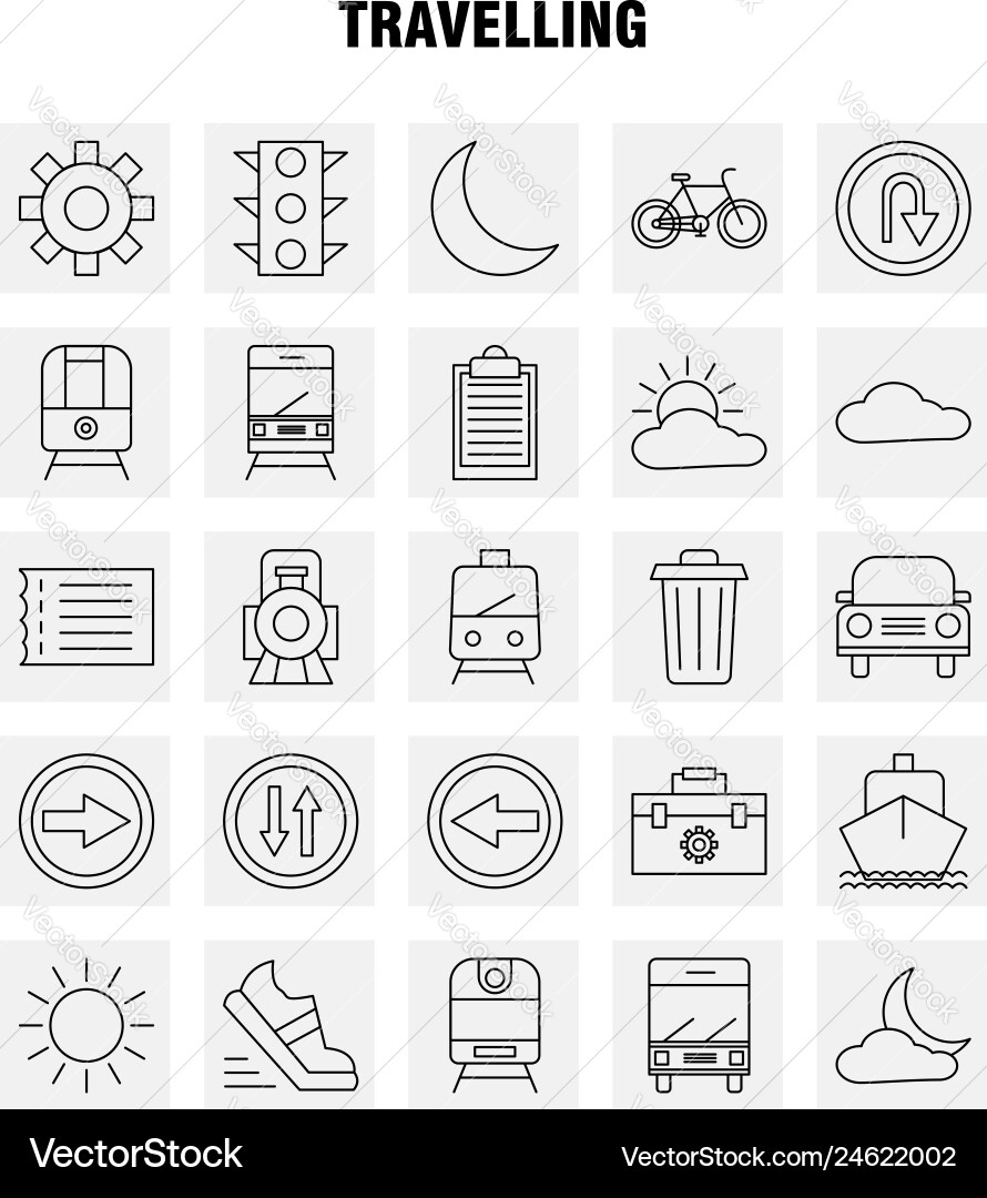 Travelling line icon for web print and mobile Travelling line icon for web print and mobile Vector Image