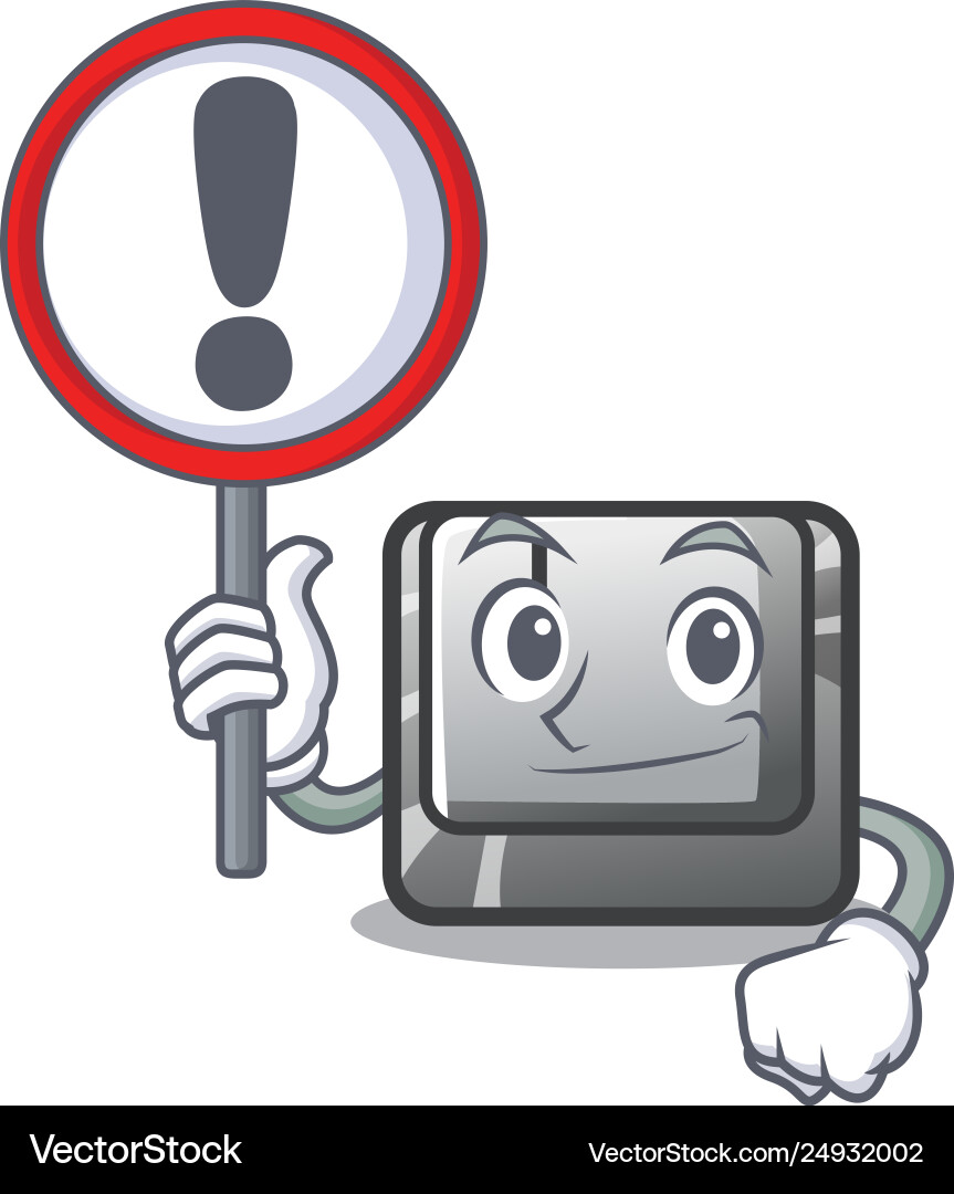 With sign button i on a keyboard mascot Vector Image