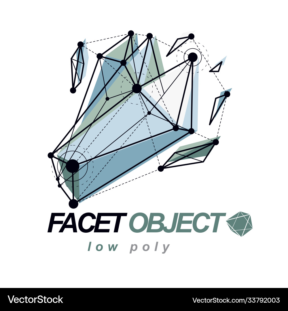 Abstract 3d mesh polygonal object communication Abstract 3d mesh polygonal object communication Vector Image