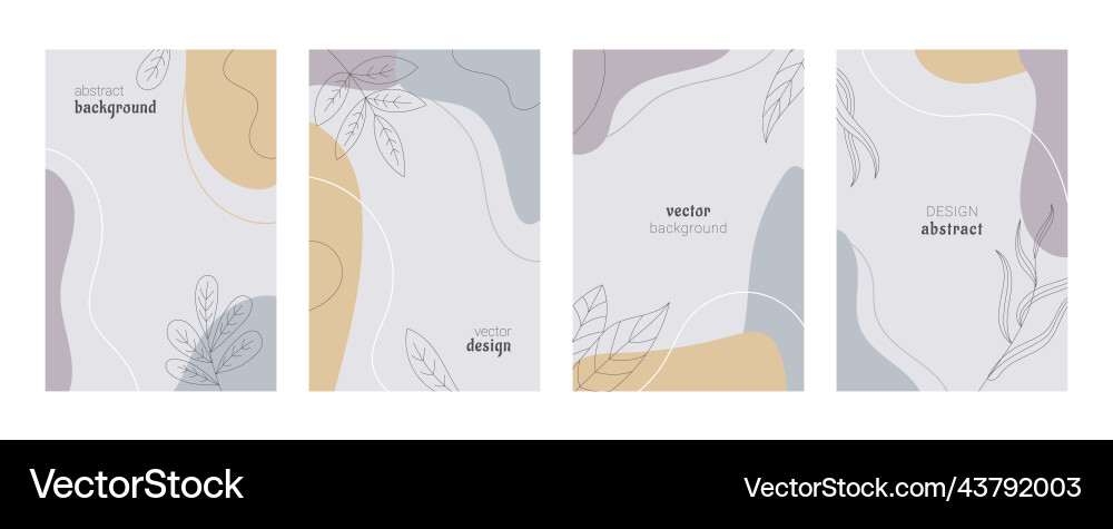 Abstract modern pattern set botanical vertical Abstract modern pattern set botanical vertical vector image