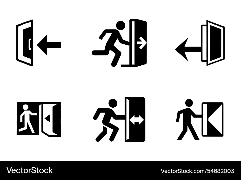 Art style exit icon bundle set design Art style exit icon bundle set design vector image
