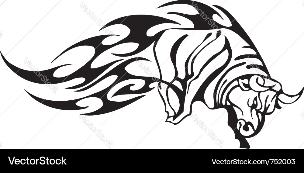 Bull in tribal style - image vector image