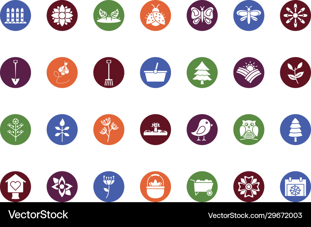 Bundle spring set block icons Bundle spring set block icons vector image