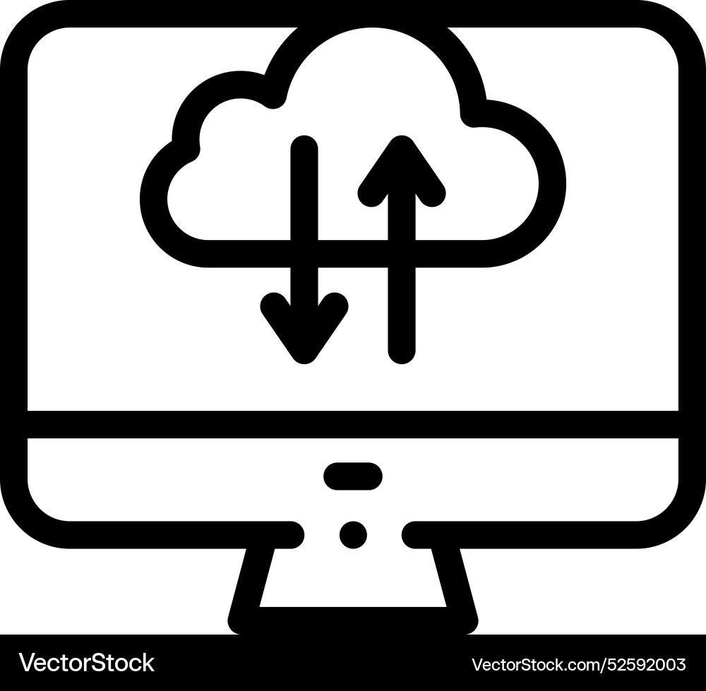 Cloud icon thin linear style design isolated Cloud icon thin linear style design isolated vector image