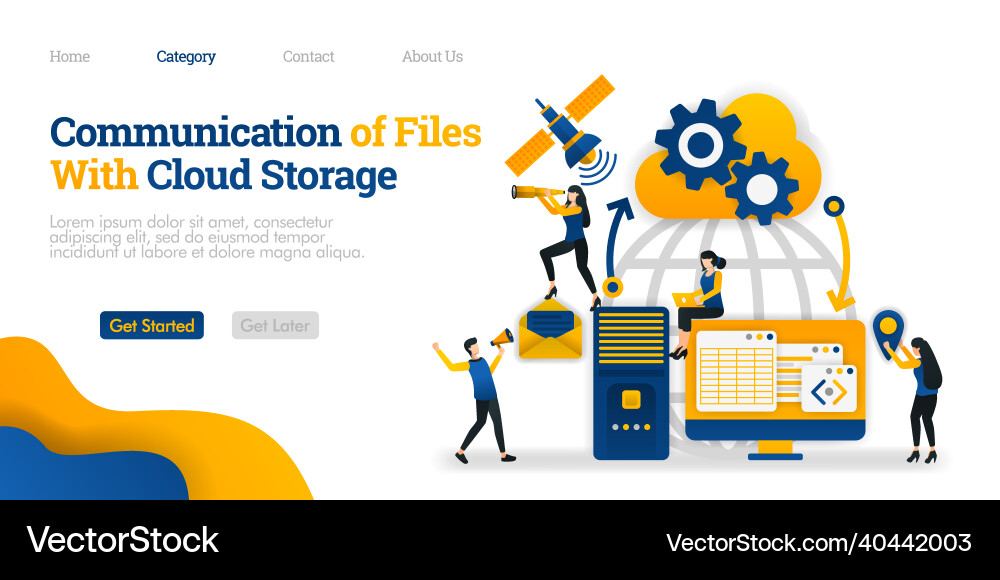 Communication of file with cloud storage between Communication of file with cloud storage between Vector Image