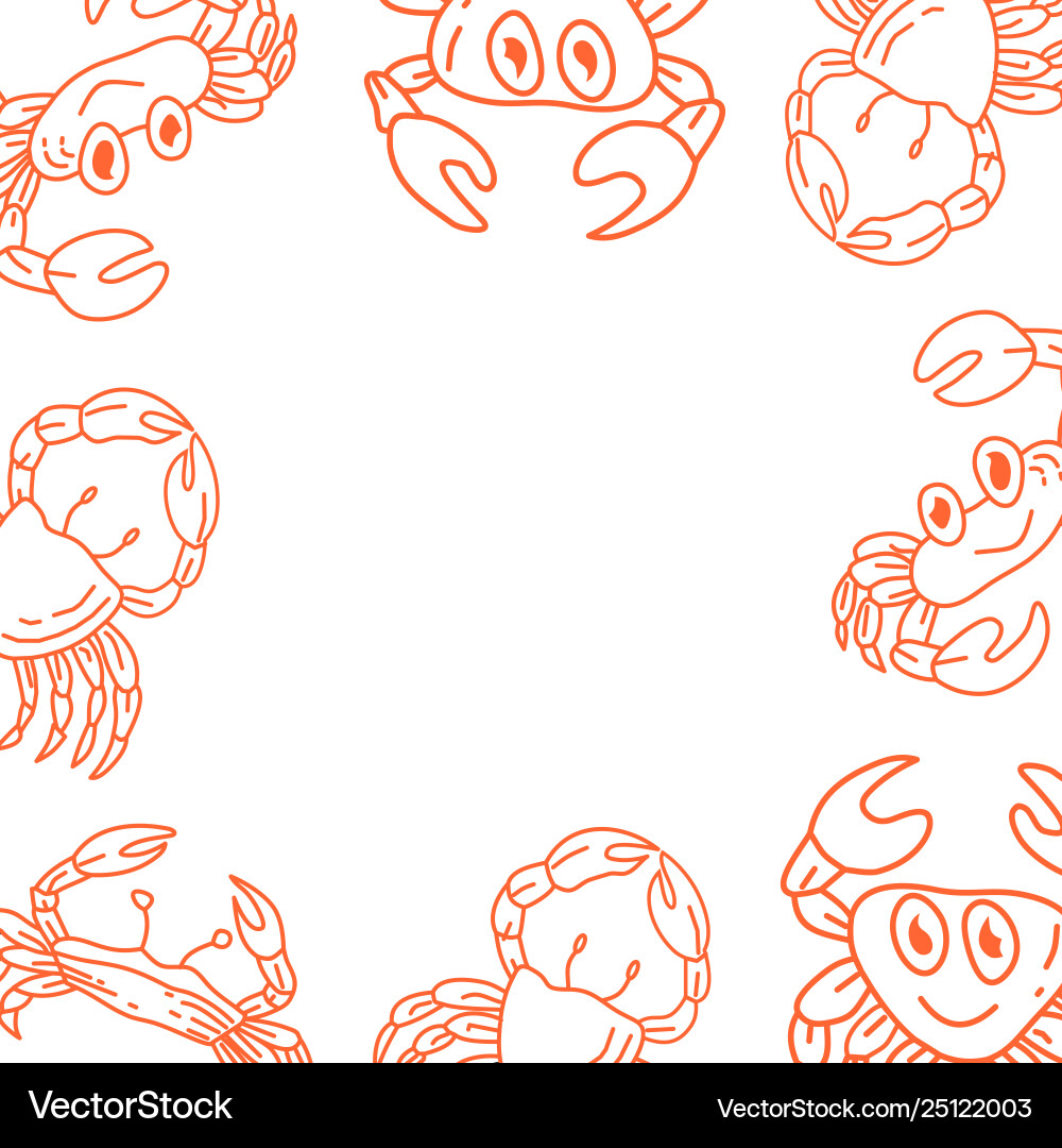 Crab frame empty template vector image