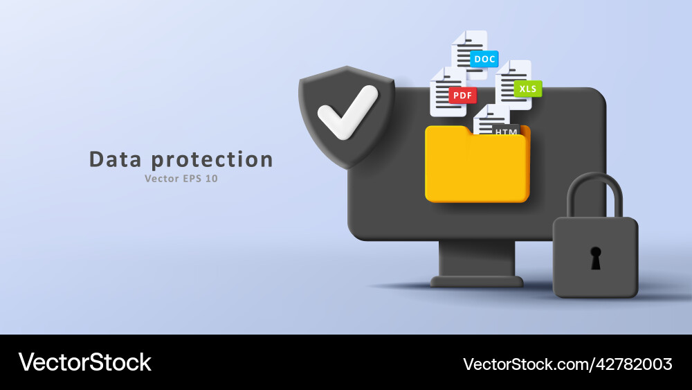 Data Security 3D Concept vector image