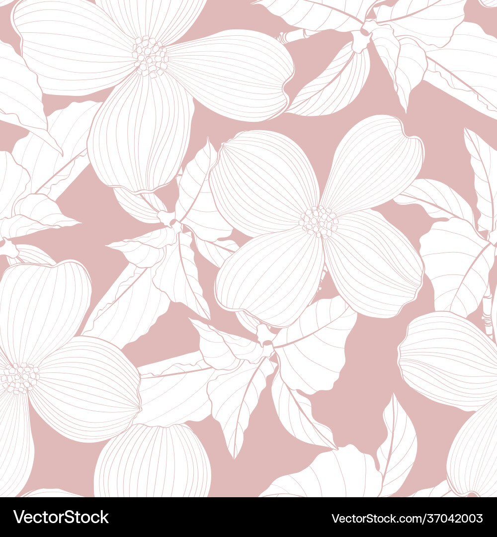 Dogwood Branch Floral Pattern Vector Image