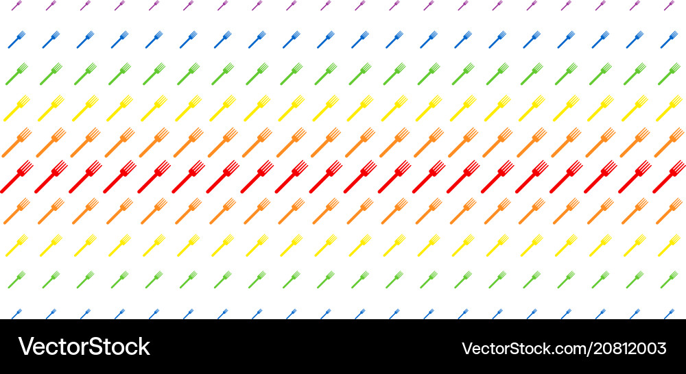 Fork shape halftone spectrum grid vector image