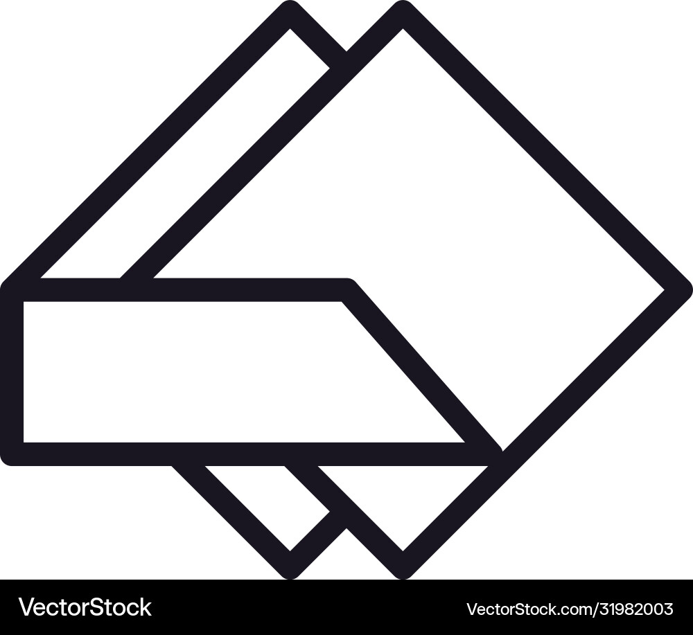 Geometric and abstract square line style icon vector image