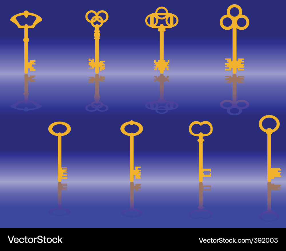 Golden keys Vector Image
