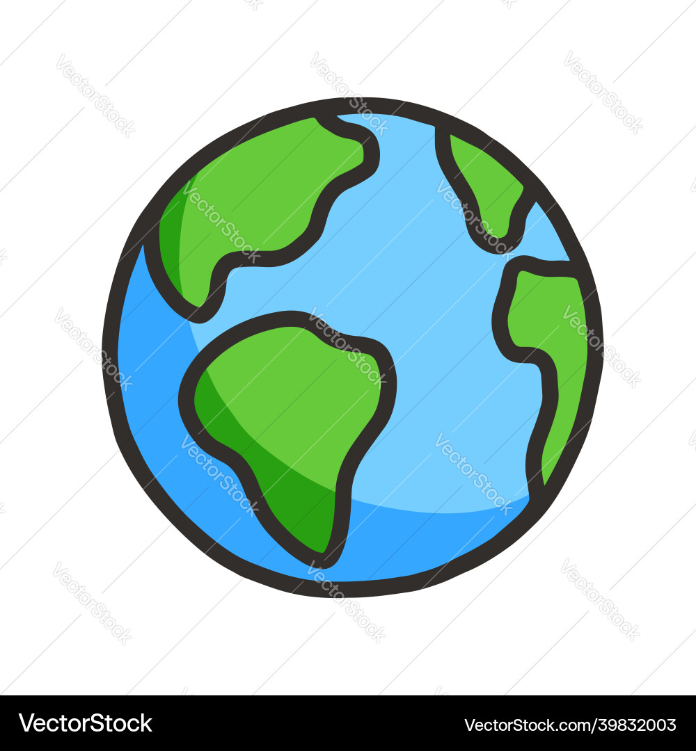 Hand drawn globe cartoon earth planet doodle Hand drawn globe cartoon earth planet doodle vector image