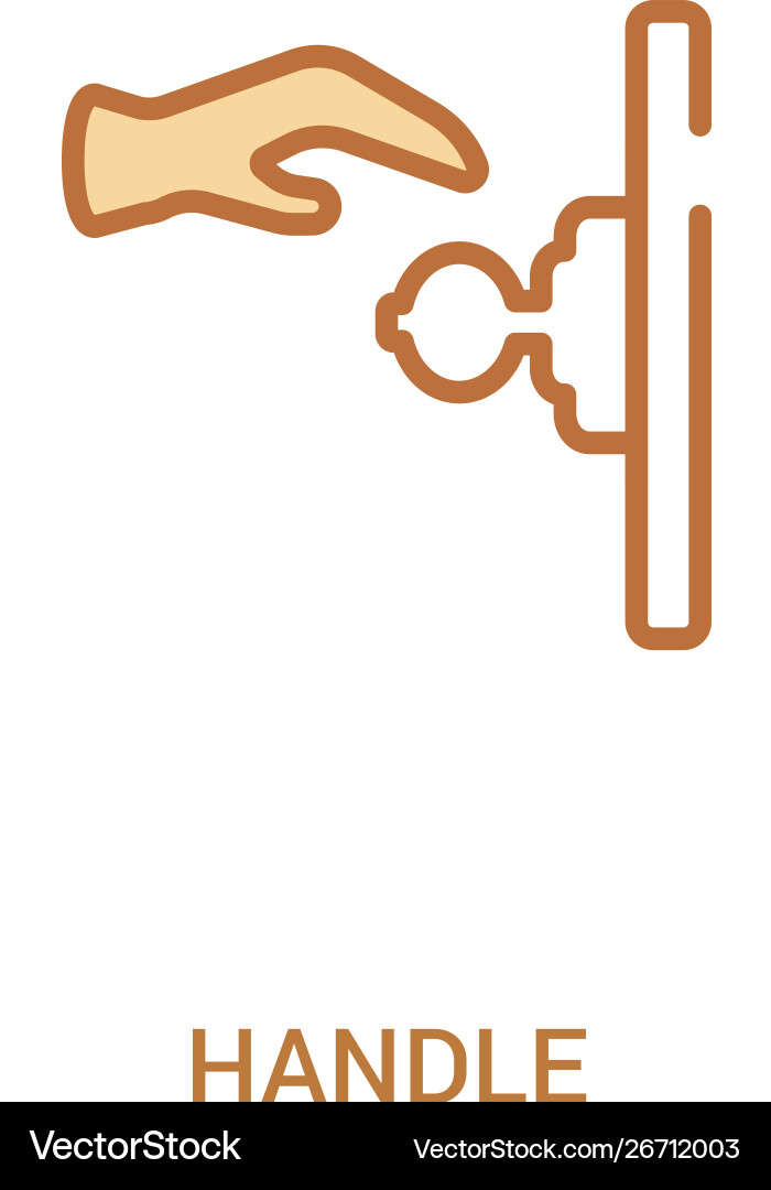 Handle concept 2 colored icon simple line element Handle concept 2 colored icon simple line element vector image