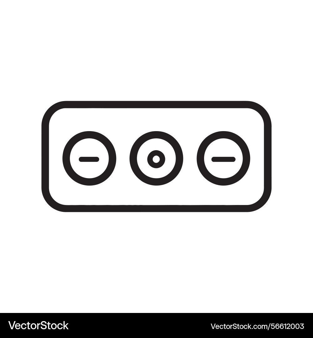 Linear outline control panel with circle and dash vector image