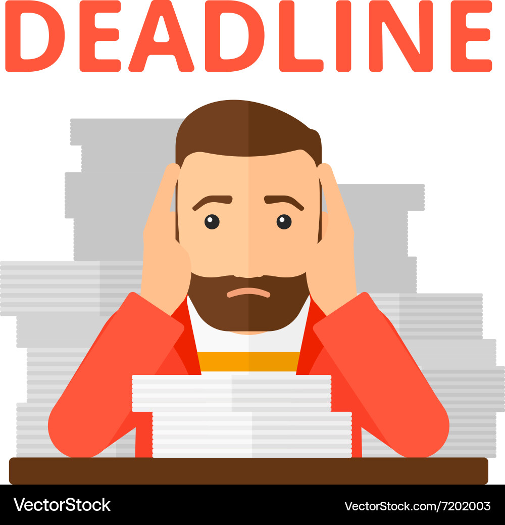Man having problem with deadline Vector Image