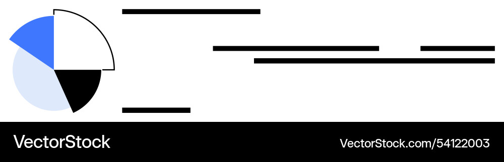 Minimalist pie chart and horizontal bar lines Minimalist pie chart and horizontal bar lines vector image