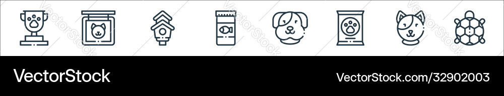 Pets line icons linear set quality Vector Image