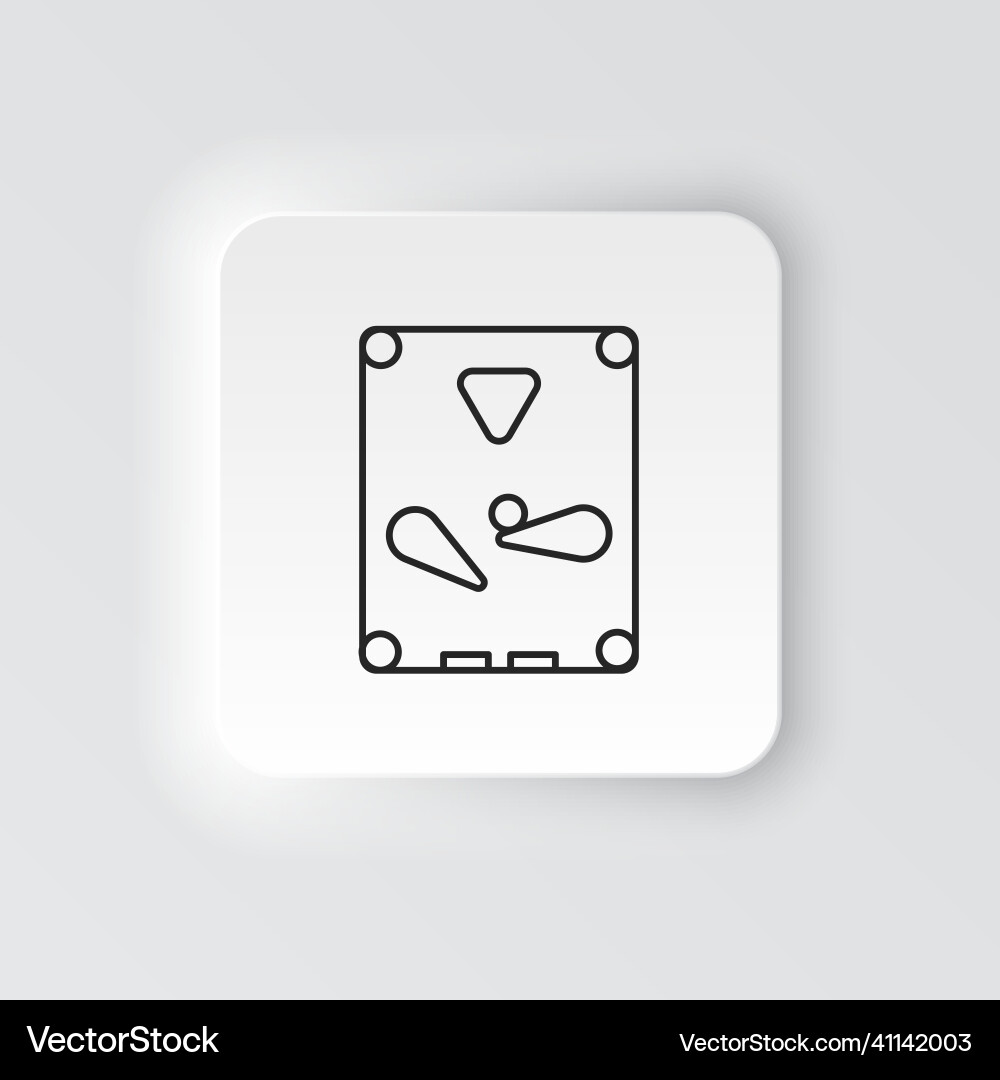 Pinball arcade game neumorphic style icon Pinball arcade game neumorphic style icon vector image