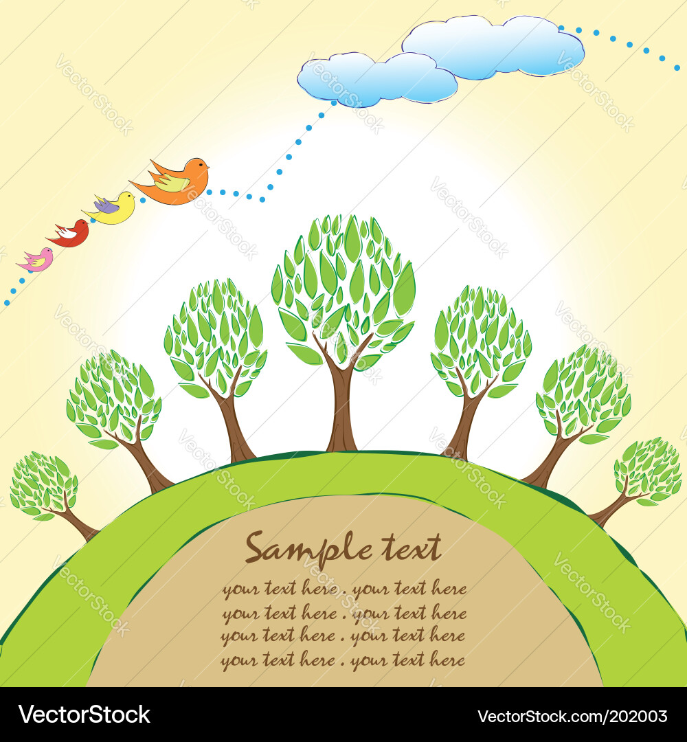 Planet Trees Background Vector Image