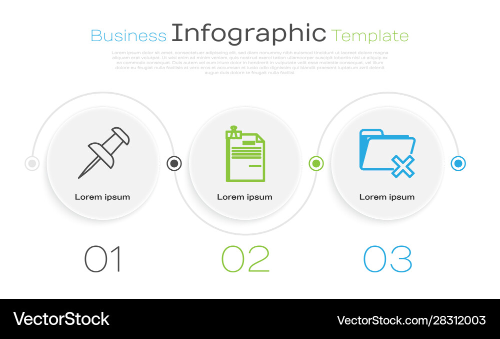 Set line push pin file document and binder clip Set line push pin file document and binder clip Vector Image