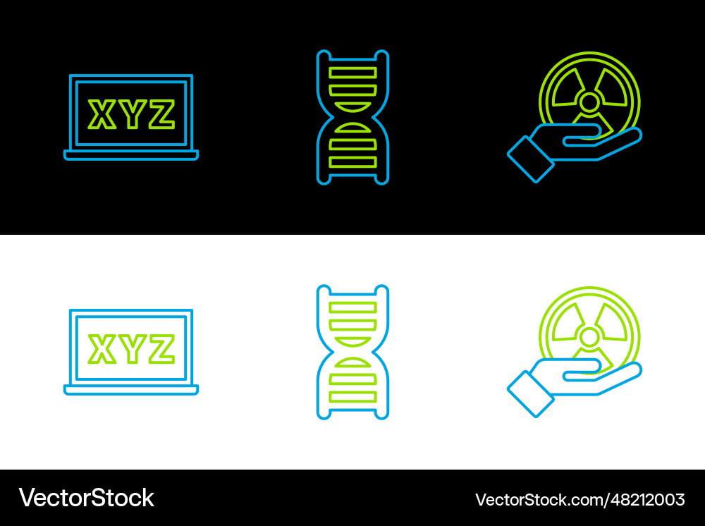 Set line radioactive xyz coordinate system vector image
