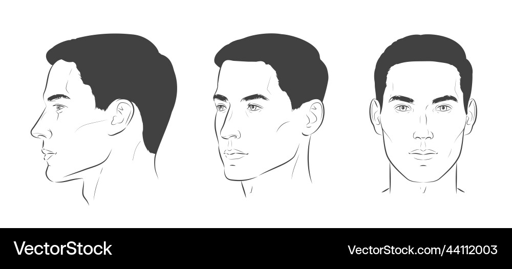 Set of man face portrait three different Set of man face portrait three different Vector Image