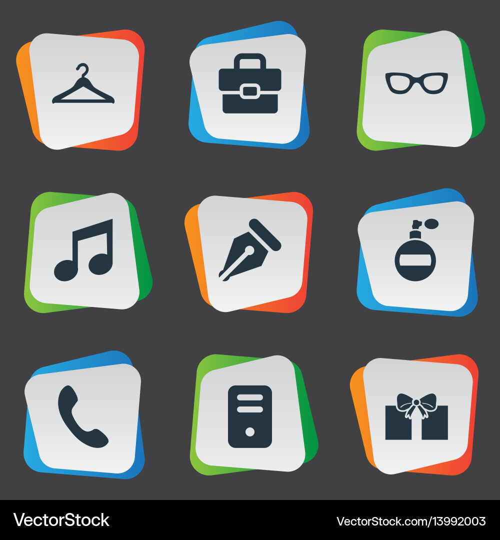 Set of simple icons element vector image