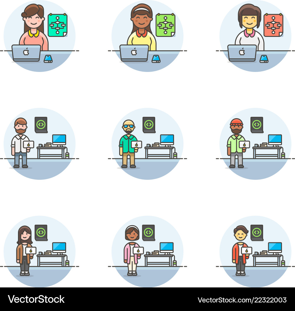 Set von Multicolor Computer-Programmierungs-Icons vektorbild