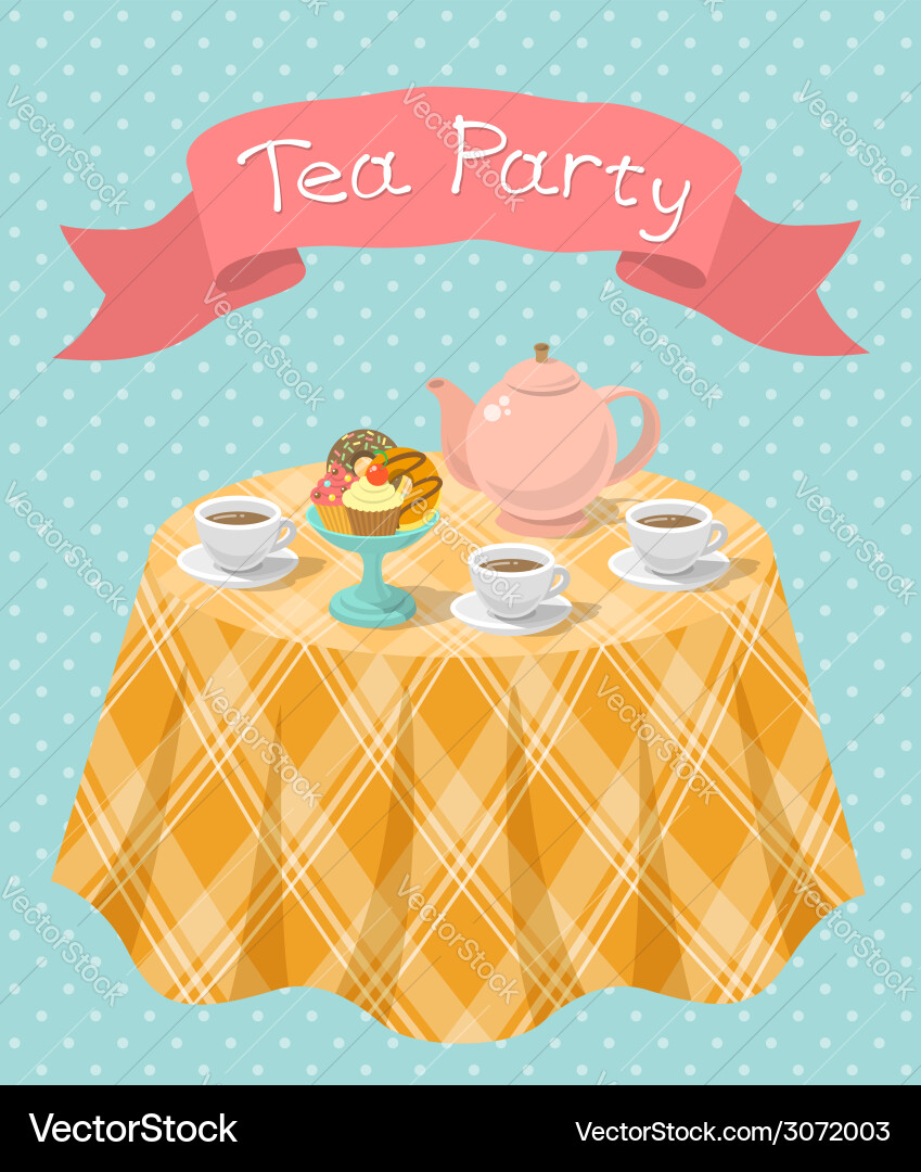Tea party Royalty Free Vector Image - VectorStock