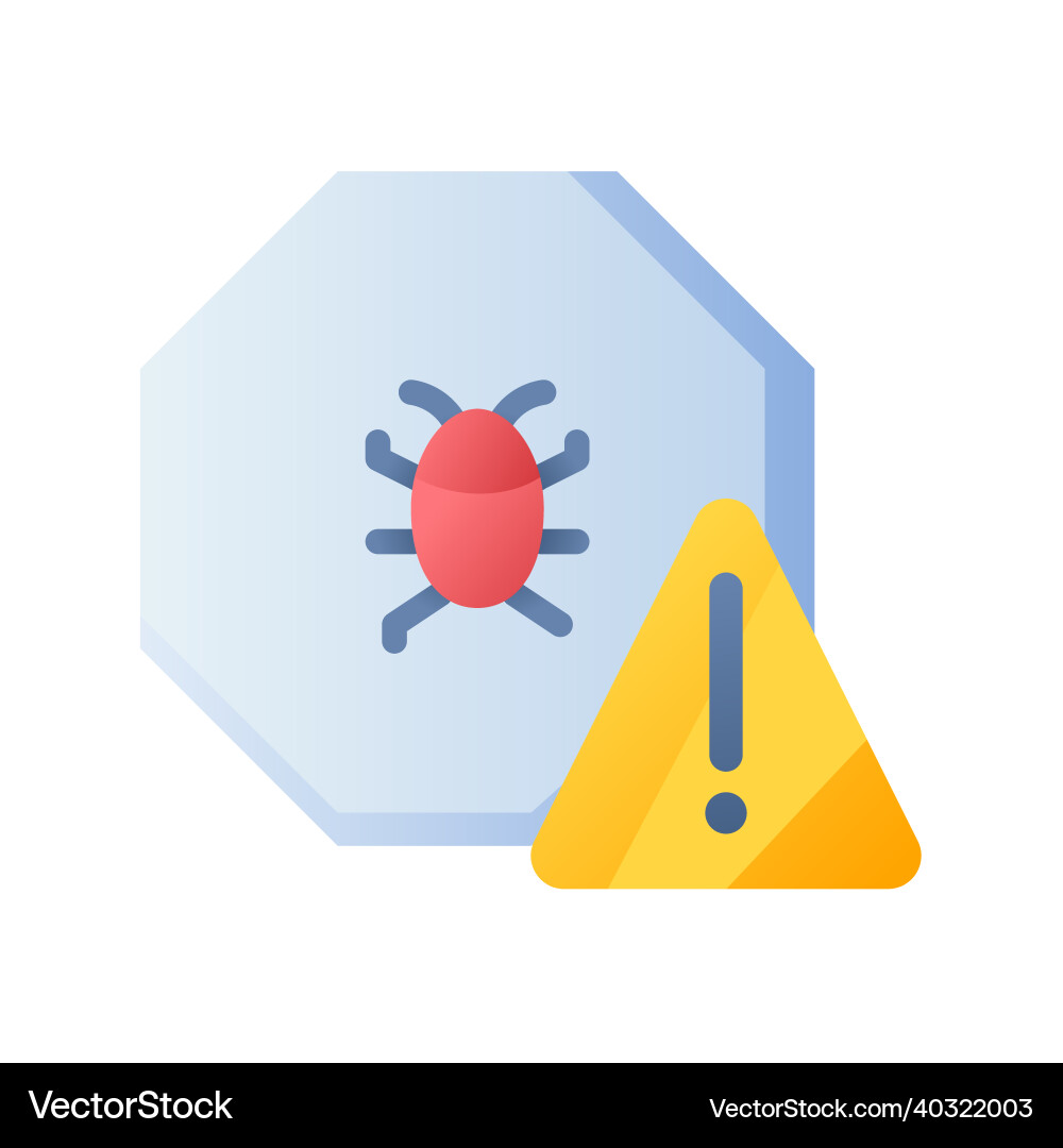 Warning sign bug alert danger single isolated Warning sign bug alert danger single isolated vector image