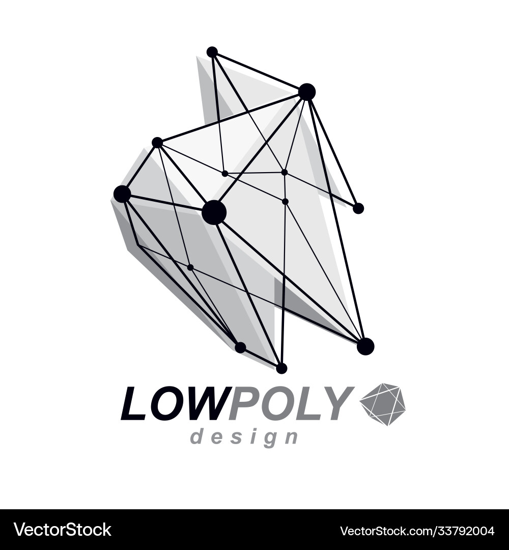 3d polygonal geometric faceted object abstract vector image