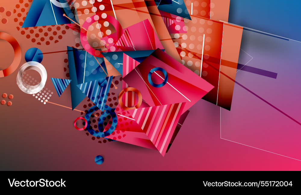 Abstract background geometric design with colorful Vector Image