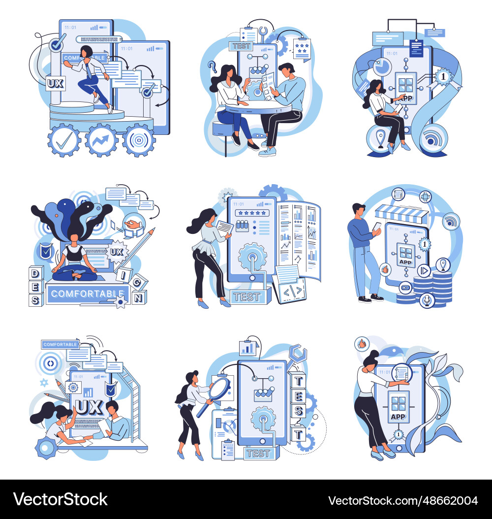 Application testing metaphor Application testing metaphor vector image
