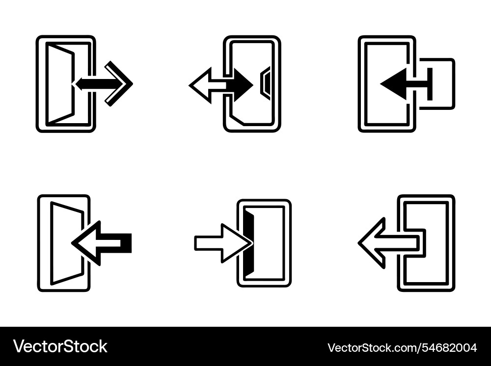 Art style exit icon bundle set design Art style exit icon bundle set design vector image
