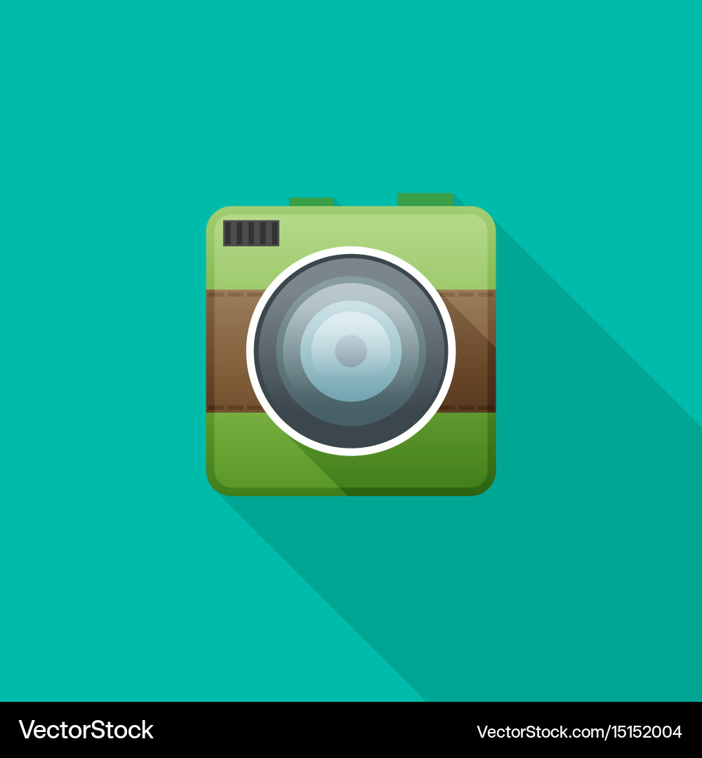 Camera flat icon for web Vector Image