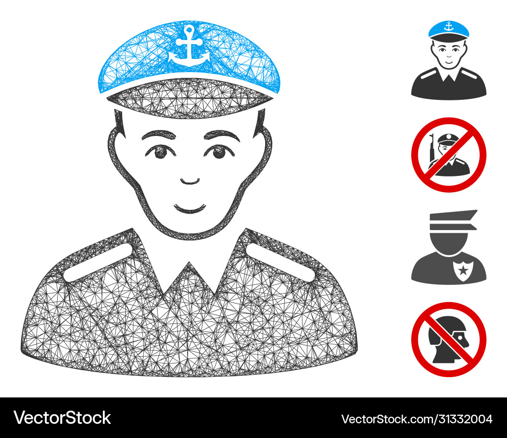 Captain web mesh Captain web mesh vector image