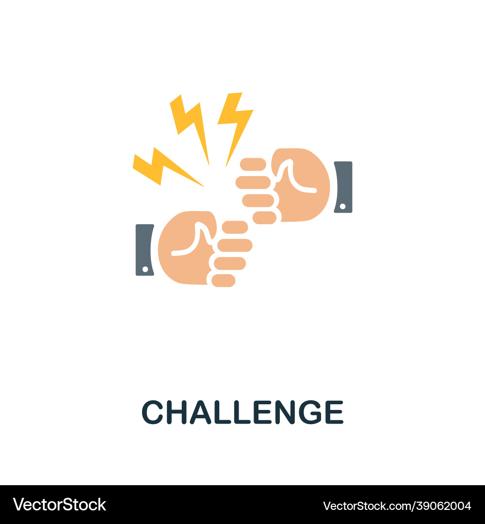 Challenge flat icon simple sign from gamification Challenge flat icon simple sign from gamification Vector Image