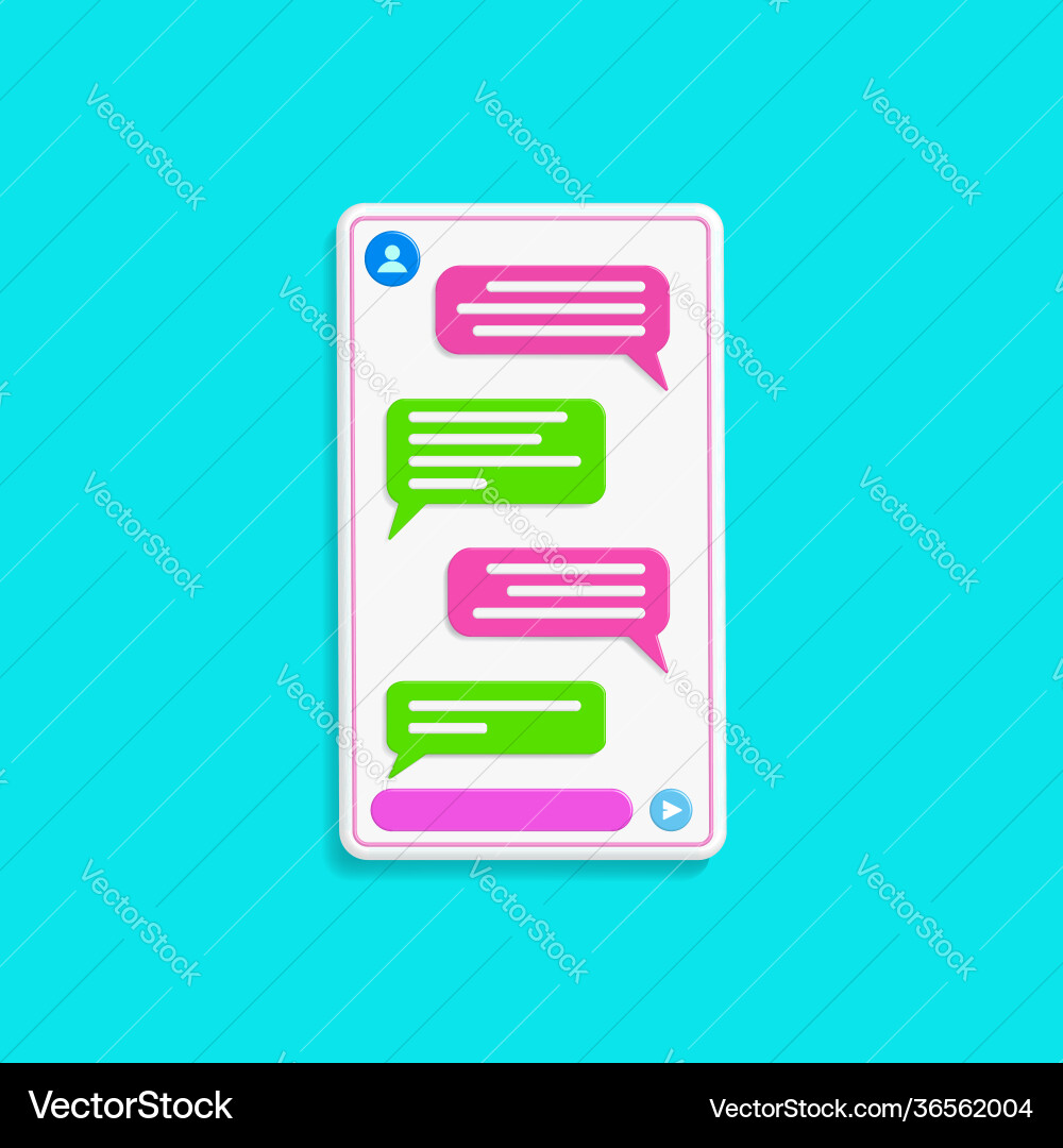 Chatting interface with bubble speeches isolated vector image