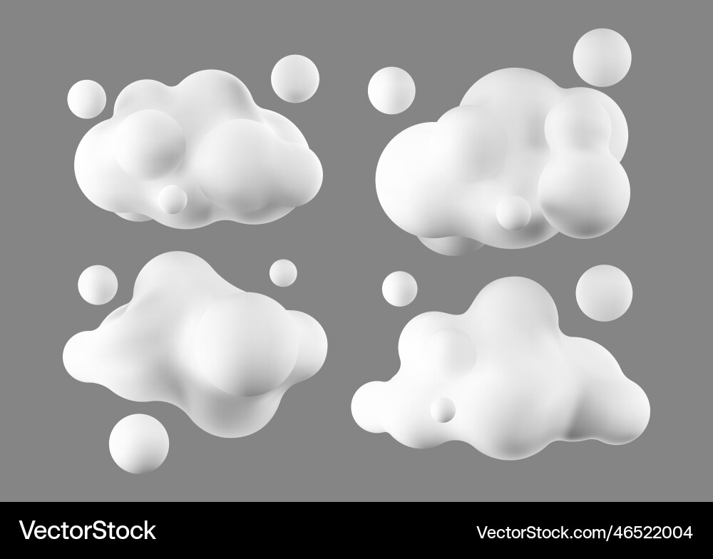 Clouds 3d set Vector Image