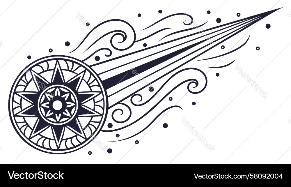Cosmic Burst Star Comet Vector Image